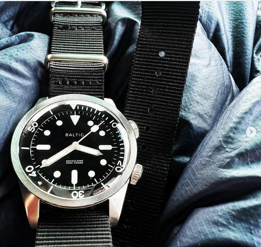 time+ Ballistic Nylon Military Watch Strap Black on BALTIC - time+