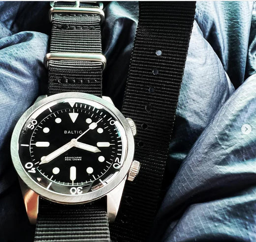 time+ Ballistic Nylon Military Watch Strap Black on BALTIC