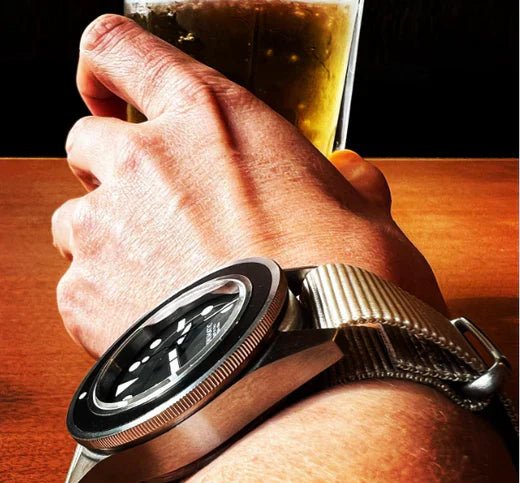 time+ Ballistic Nylon Military Watch Strap Beige on UNIMATIC U1 - time+