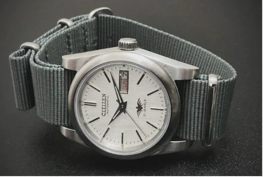 time+ Ballistic Nylon Military Watch Strap Dark Grey on CITIZEN custom - time+