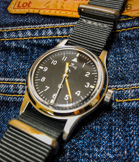 time+ Ballistic Nylon Military Watch Strap Dark Grey on SMITHS NAVIGATOR PRS-48