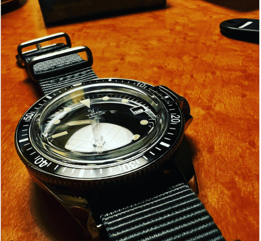 time+ Ballistic Nylon Military Watch Strap Black on YEMA SUPERMAN HERITAGE - time+