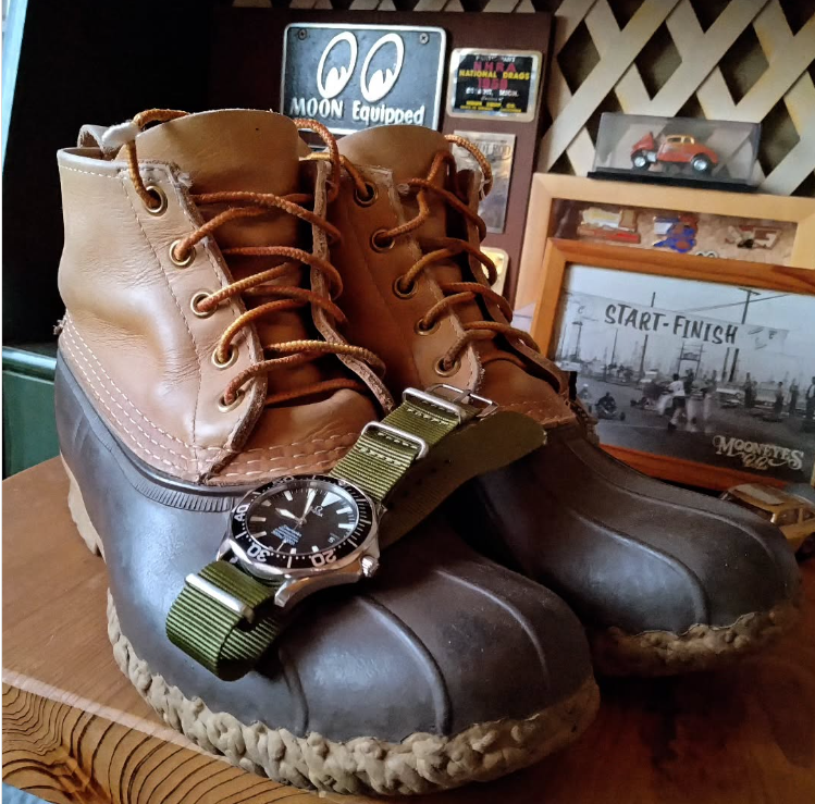 time+ Ballistic Nylon Military Watch Strap Olive on OMEGA SAEMASTER