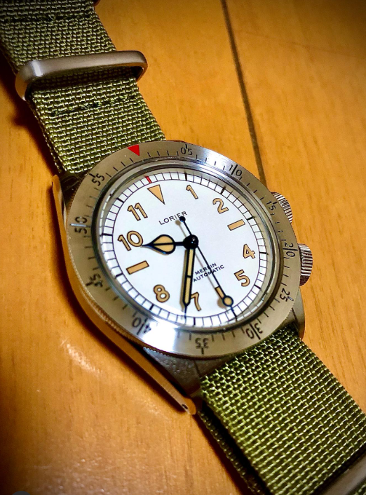 time+ Ribbed Nylon Military Watch Strap Army Green on LORIER