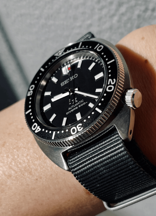 time+ Ballistic Nylon Military Watch Strap Dark Grey on SEIKO Prospex SPB317 - time+