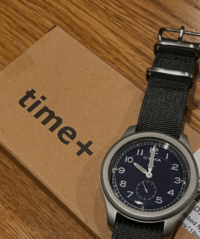 time+ Ribbed Nylon Military Watch Strap Dark Grey - Brushed on CYMA
