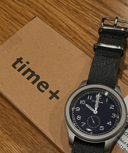 time+ Ribbed Nylon Military Watch Strap Dark Grey - Brushed on CYMA - time+