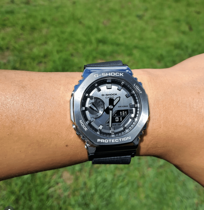 time+ Ballistic Nylon Military Watch Strap Dark Grey - Brushed on CASIO G-SHOCK
