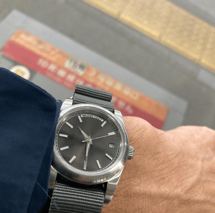 time+ Ballistic Nylon Military Watch Strap Light Grey on SEIKO MOD