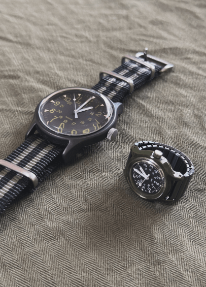 time+ Ballistic Nylon Military Watch Strap Bond - Brushed on TIMEX Camper - time+