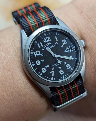 time+ Ballistic Nylon Military Watch Strap Vintage Bond on SEIKO Sprit - time+