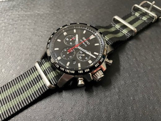 time+ Ballistic Nylon Military Watch Strap Bond on SEIKO BRIGHTZ - time+