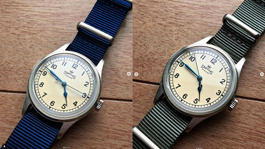 time+ Ballistic Nylon Military Watch Strap Navy & Light Grey on SMITHS PRS29