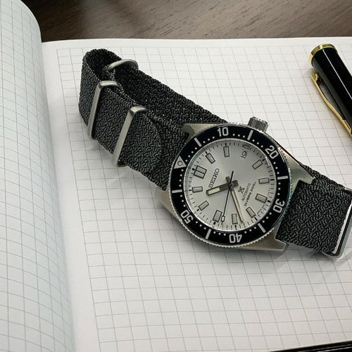 time+ Perlon Military Watch Strap Grey on SEIKO SPB213