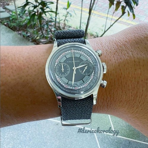 time+ Perlon Military Watch Strap Grey on FURLAN MARRI - time+