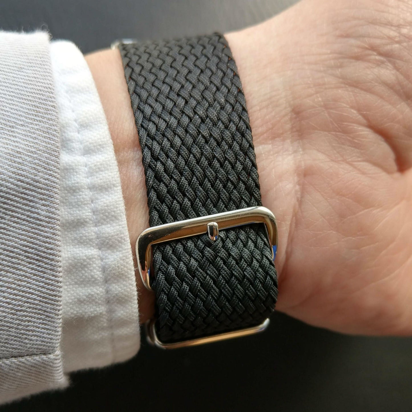 time+ Perlon Military Watch Strap Black