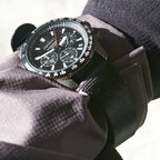 time+ 3 - ring Seat Belt Nylon Military Watch Strap Black