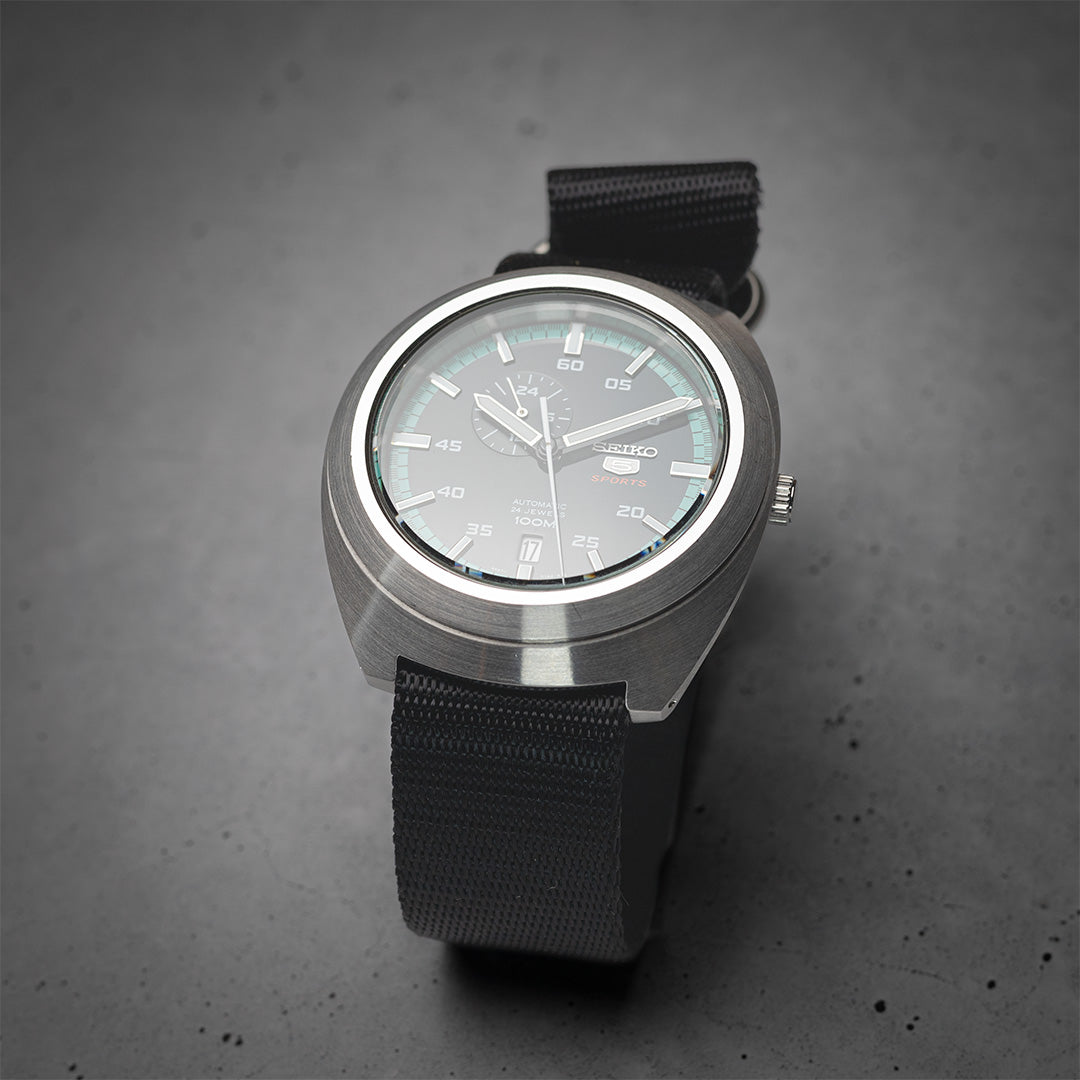 time+ 3-ring Seat Belt Nylon Military Watch Strap Black