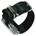 time+ 3 - ring Seat Belt Nylon Military Watch Strap Black - Brushed