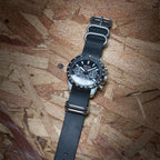 time+ 5 - ring Black Leather Military Watch Strap
