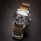 time+ 5 - ring Distressed Leather Military Watch Strap Vintage Brown