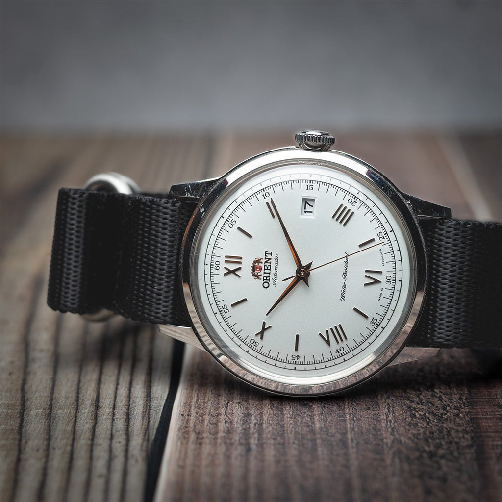 time+ 5 - ring Seat Belt Nylon Military Watch Strap Black - Brushed