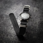 time+ 5 - ring Seat Belt Nylon Military Watch Strap Black - Bushed