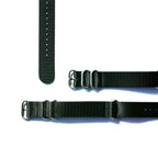 time+ 5 - ring Seat Belt Nylon Military Watch Strap Black - Brushed