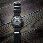 time+ 5 - ring Seat Belt Nylon Military Watch Strap Black - Brushed