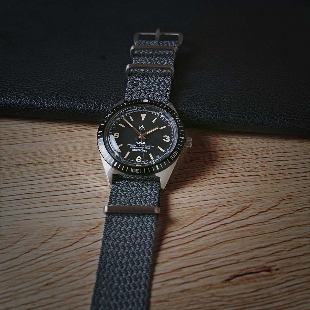 time+ Perlon Military Watch Strap Grey