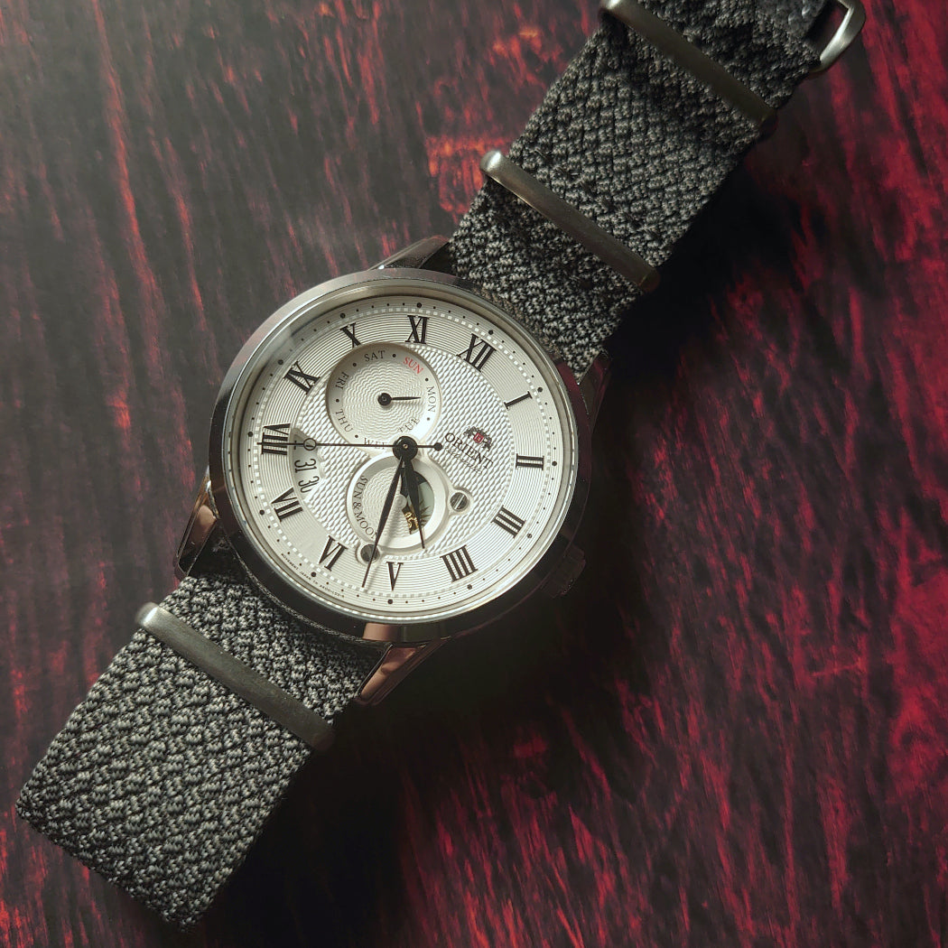 time+ Perlon Military Watch Strap Grey