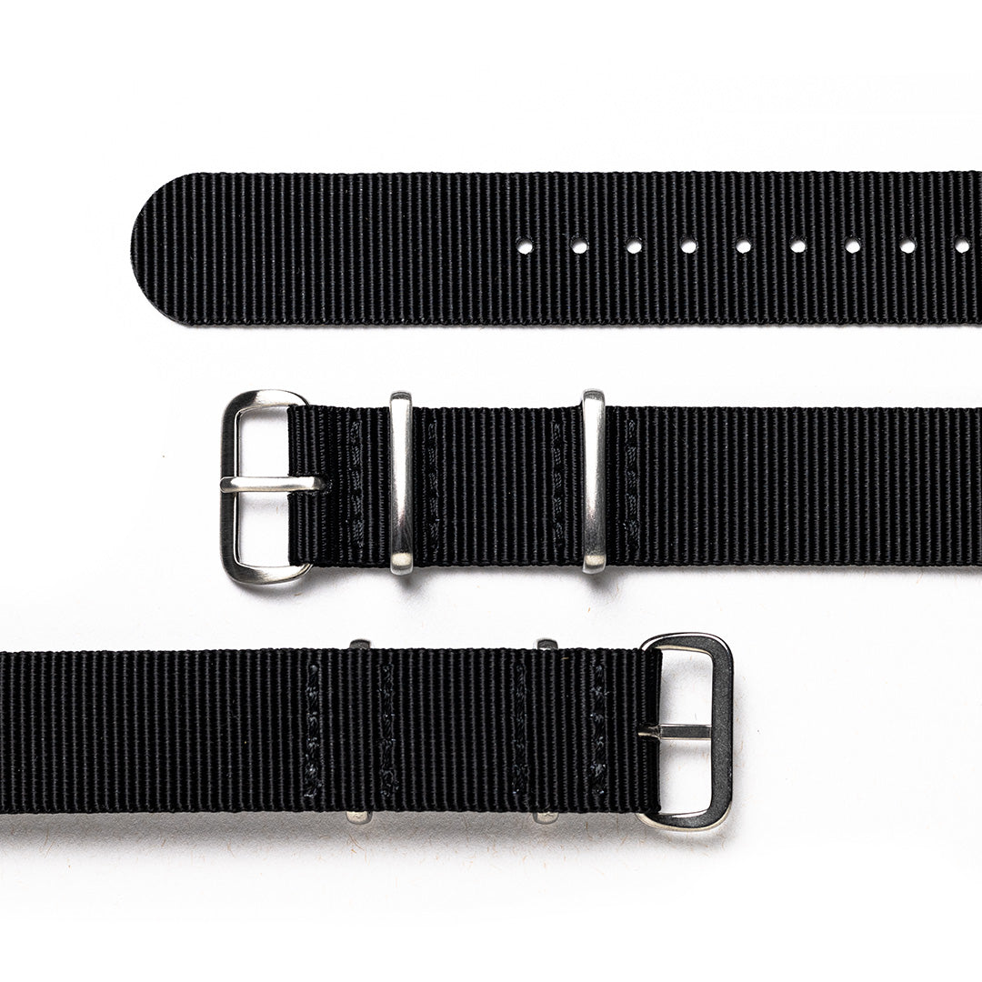 time+ Ballistic Nylon Military Watch Strap Black