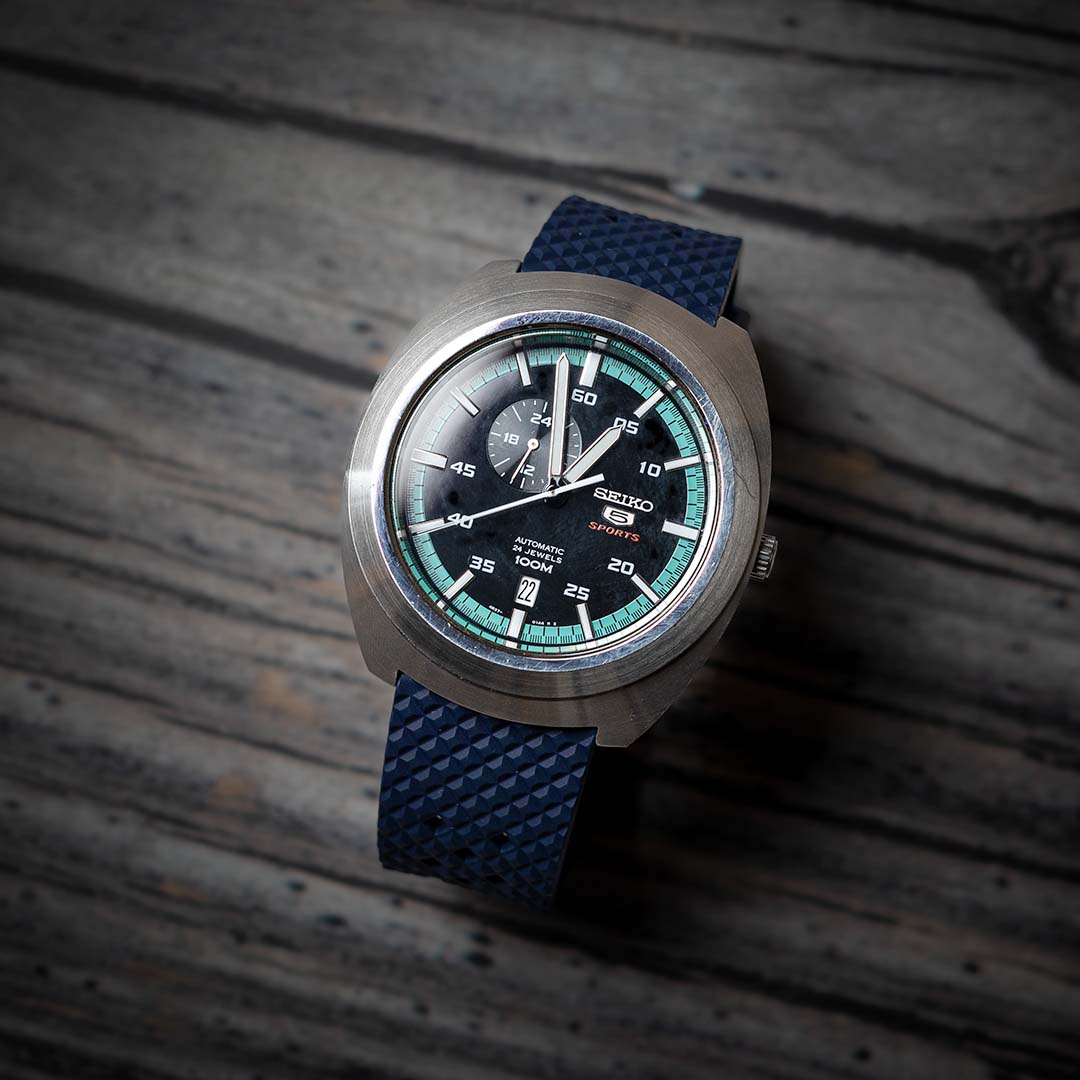 time+ FKM Rubber Tropical Quick Release Watch Strap Navy