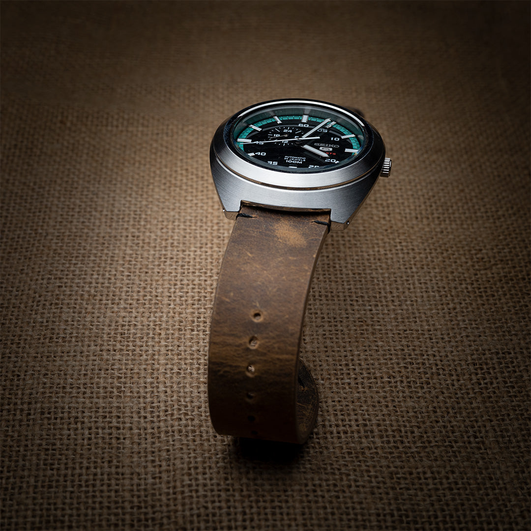 time+ 2ピース ヴィンテージ レザー 本革 腕時計ベルト ブラウン