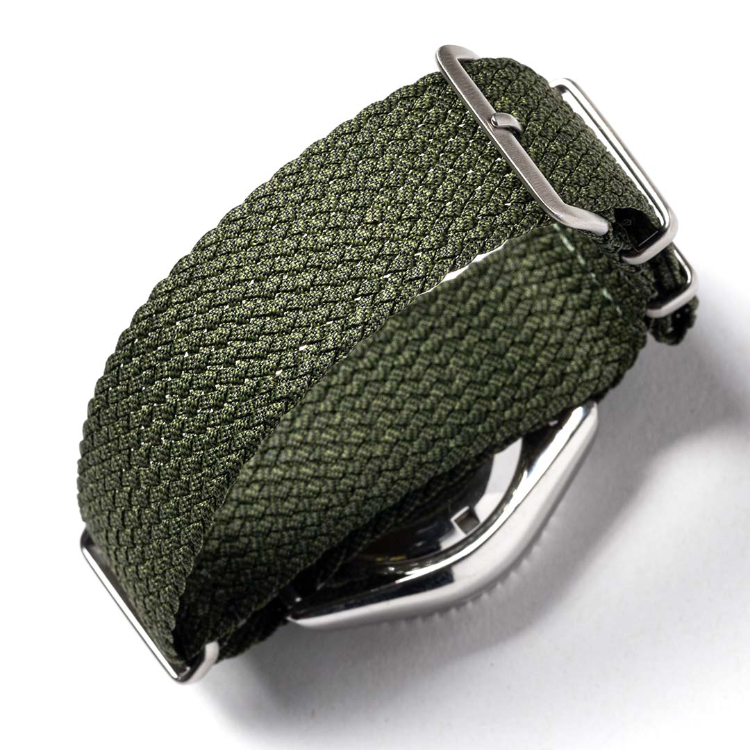 time+ Perlon Military Watch Strap Green