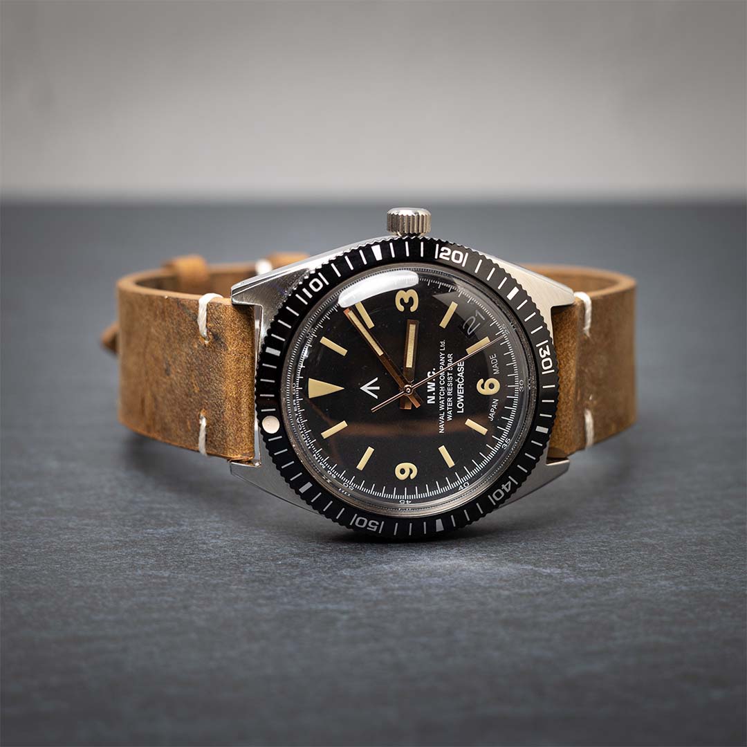 time+ 2 Piece Distressed Leather Watch Strap Vintage Brown