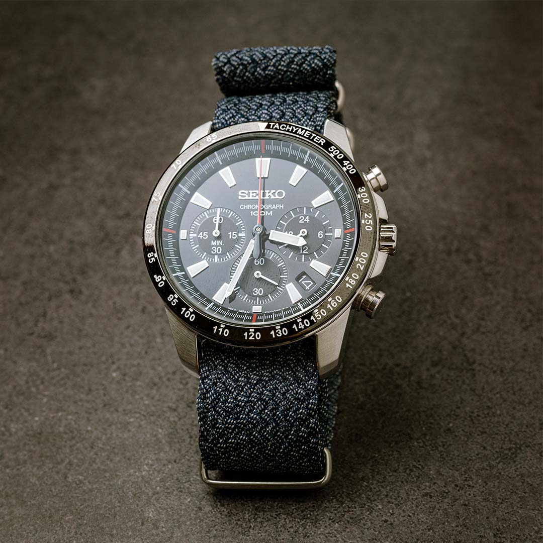 time+ Perlon Military Watch Strap Grey