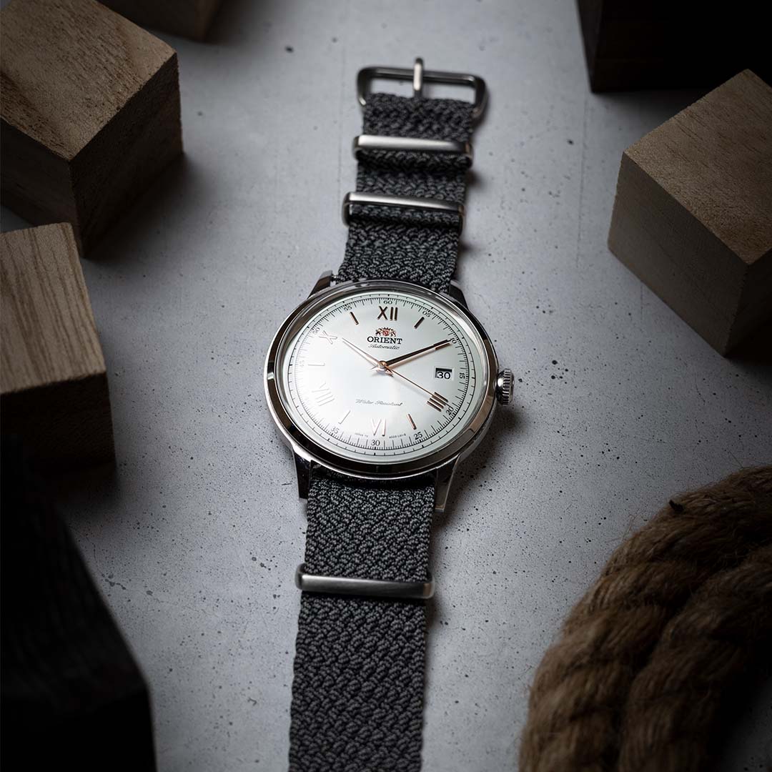 time+ Perlon Military Watch Strap Grey