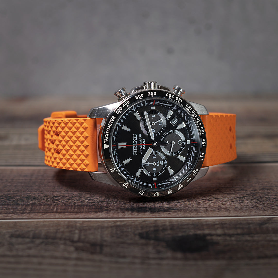 time+ FKM Rubber Tropical Quick Release Watch Strap Orange