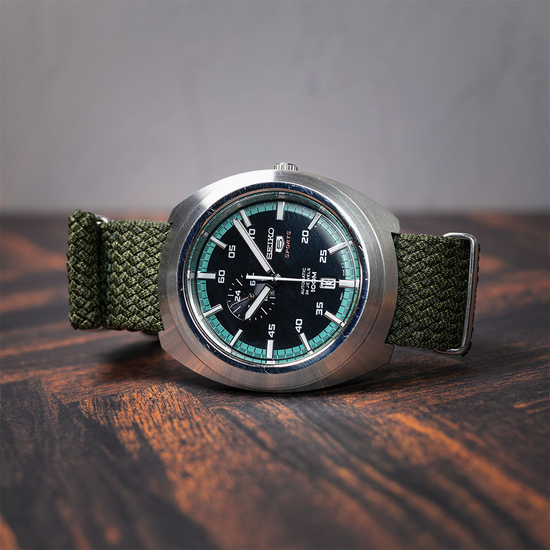 time+ Perlon Military Watch Strap Green