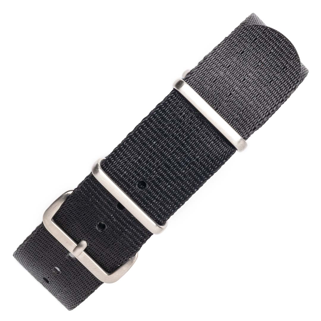 time+ Silky Seat Belt Nylon Military Watch Strap Black