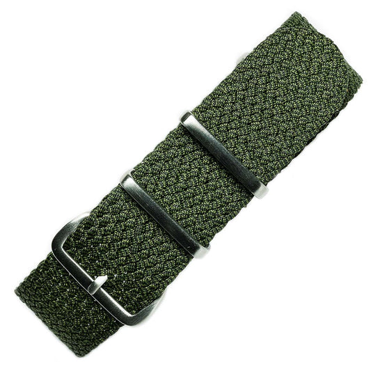 time+ Perlon Military Watch Strap Green