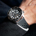 time+ FKM Rubber Tropical Quick Release Watch Strap Black