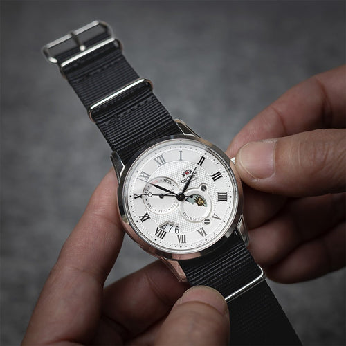 time+ Ballistic Nylon Military Watch Strap Black - Polished