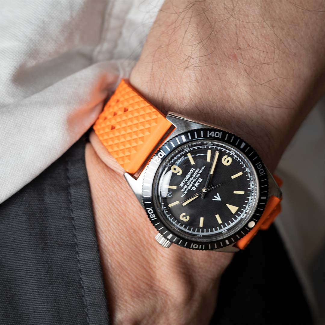 time+ FKM Rubber Tropical Quick Release Watch Strap Orange