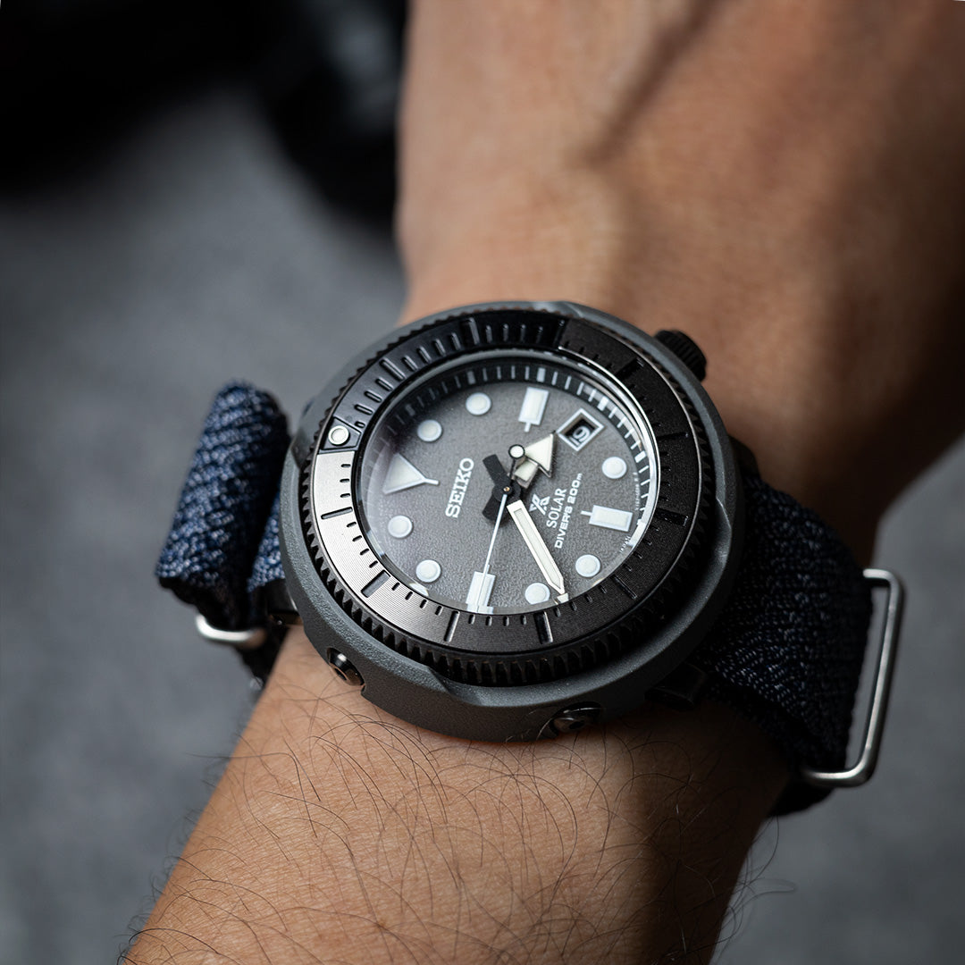 time+ Perlon Military Watch Strap Navy