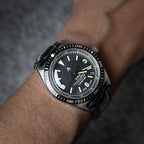 time+ 2 Piece Crocodile Embossed Leather Watch Strap Band Black