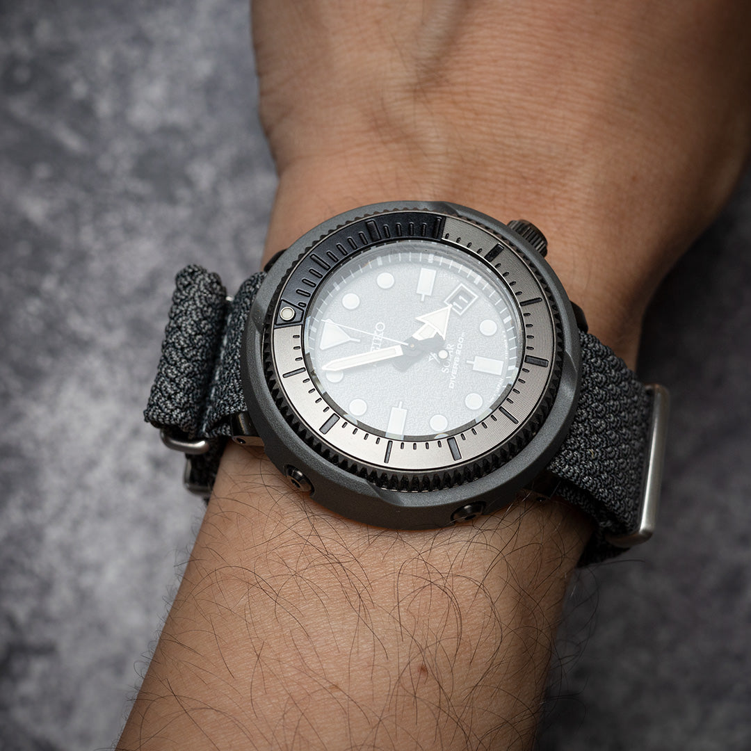 time+ Perlon Military Watch Strap Grey