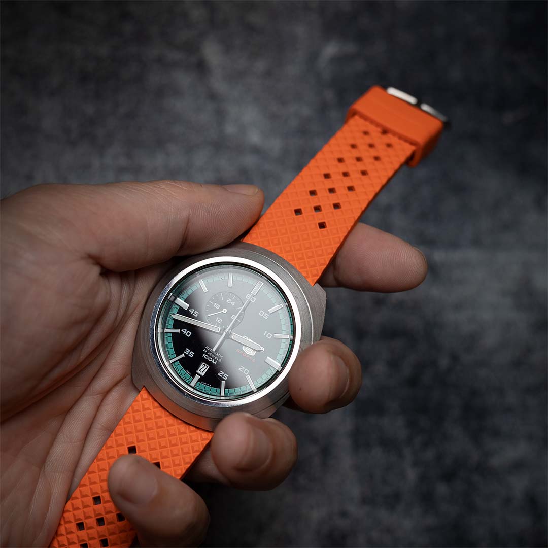 time+ FKM Rubber Tropical Quick Release Watch Strap Orange