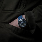 time+ FKM Rubber Raised Line Quick Release Watch Strap Navy